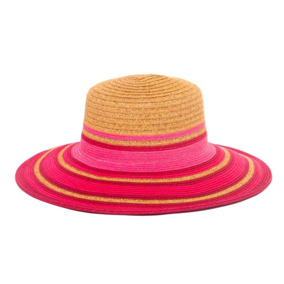 Trina Turk Tuscany Straw Sun Hat Natural Pink OS main image 13